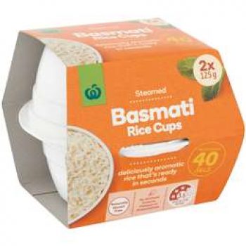 Woolworths Basmati Rice Microwave Cup  2 x125g