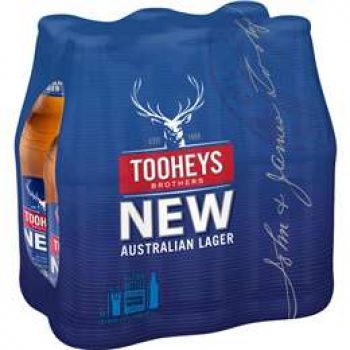 Tooheys New Lager Stubbies 6x375ml pack