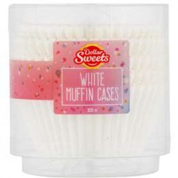 Dollar Sweets White Muffin Case  100 pack