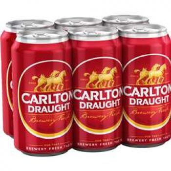 Carlton Draught Lager Cans 6x375ml pack