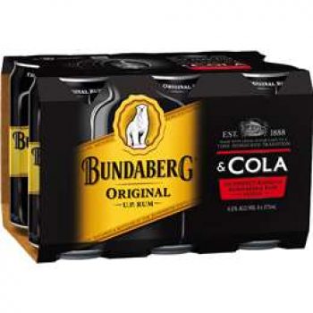 Bundaberg Rum & Cola Cans 6x375ml