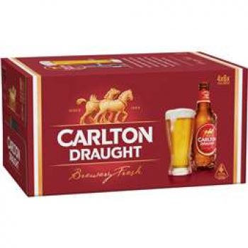 Carlton Draught Lager Stubbies 24x375ml case