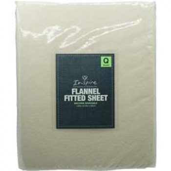 Inspire Microflannel Fitted Sheet Queen Size Cream each