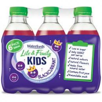Waterfords Lite & Fruity Blackcurrent Sparkling Fruit Drink 6 x300ml