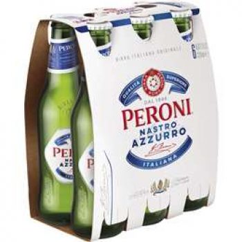 Peroni Nastro Azzurro Lager Bottles 6x330ml pack