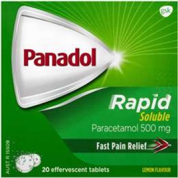 Panadol Rapid Soluble Tablets For Pain Relief Paracetamol 500mg 20 pack
