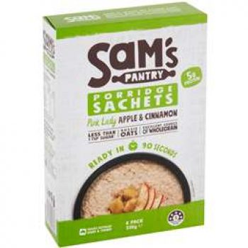 Sam’s Pantry Pink Lady Apple & Cinnamon Porridge Sachets 8 pack