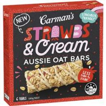 Carman’s Strawberry & Cream Aussie Oat Bars 6 pack