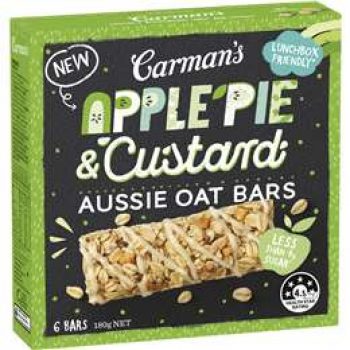 Carman’s Apple Pie & Custard Aussie Oat Bars 6 pack