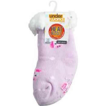 Underworks Infants Heat Bods Sherpa Socks Pink each