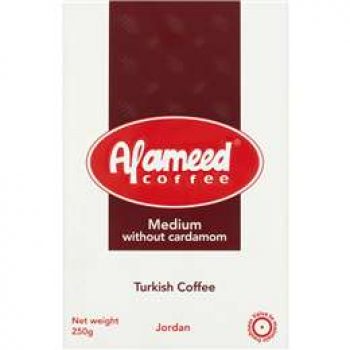 Alameed Coffee Medium Without Cardamom Turkish Coffee 250g