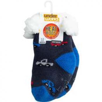 Underworks Infants Heat Bods Sherpa Socks Blue each