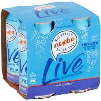 Nexba Live Sparkling Water Passionfruit 4x375ml