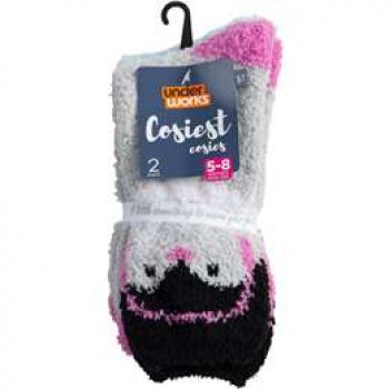 Underworks Ladies Cosiest Crew Socks Penguin 2 pack