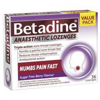 Betadine Anaesthetic Lozenges Berry Flavour 36 pack