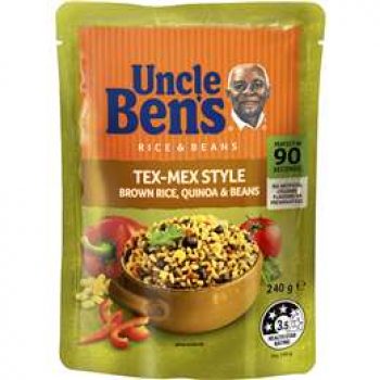 Uncle Ben’s Tex-mex Style Brown Rice Quinoa & Beans 240g