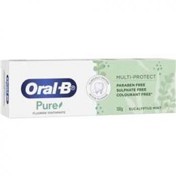 Oral-b Pure Multi-protect Fluoride Toothpaste Eucalyptus Mint 100g