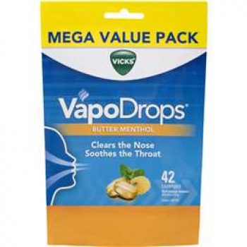 Vicks Vapodrops Butter Menthol Lozenges 42 pack