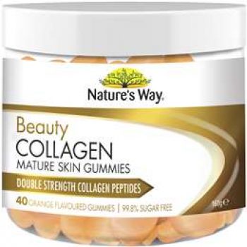 Nature’s Way Beauty Collagen Mature Skin Gummies Orange Flavoured 40 pack