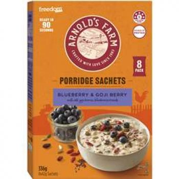 Freedom Foods Arnold’s Farm Blueberry & Goji Berry Porridge Sachets 8 pack
