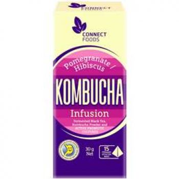 Connect Foods Kombucha Infusion Black Tea Bags Pomegranate & Hibiscus 15 pack
