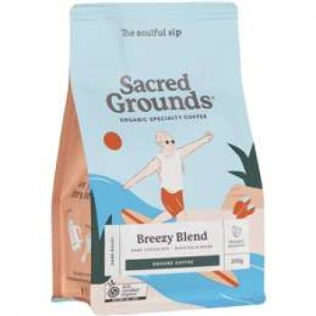 Sacred Grounds Breezy Blend Ground Coffee  200g
