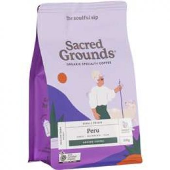 Sacred Grounds Single Origin Peru Ground Coffee 200g