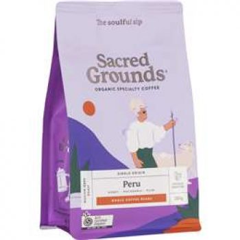 Sacred Grounds Single Origin Peru Coffee Beans 200g