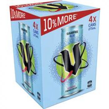 V Energy Blue Sugar Free  4 pack