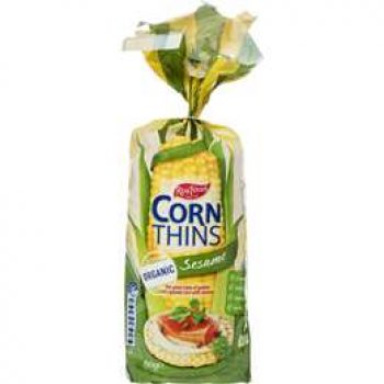 Real Foods Corn Thins Sesame 150g