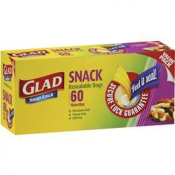 Glad Resealable Snack Bags 60 pack