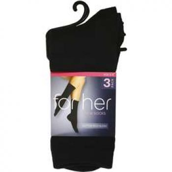 For Her Womens Socks Crew-black Size 2-8 3 pack