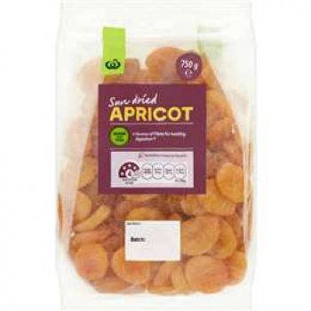 Woolworths Apricot Sun Dried 750g pack