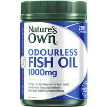 Nature’s Own Odourless Fish Oil 1000mg Capsules 200 pack
