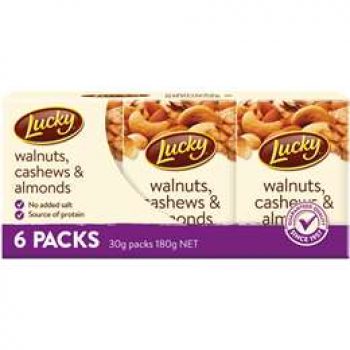 Lucky Walnuts, Cashews & Almonds  6 pack