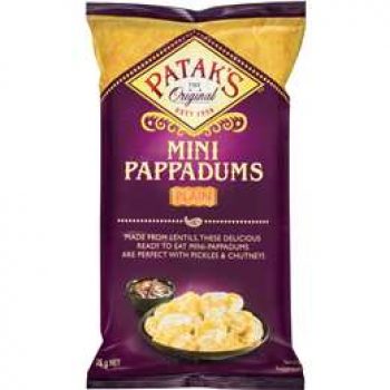 Patak’s Ready To Eat Pappadums Mini Plain Original 75g