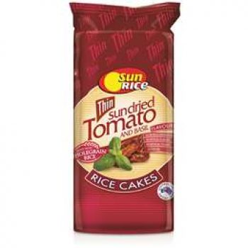 Sunrice Rice Cakes Thin Sundried Tomato & Basil 195g