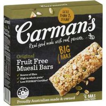 Carman’s Original Fruit Free Muesli Bars 6 pack