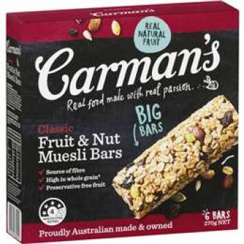 Carman’s Classic Fruit & Nut Muesli Bars 6 pack