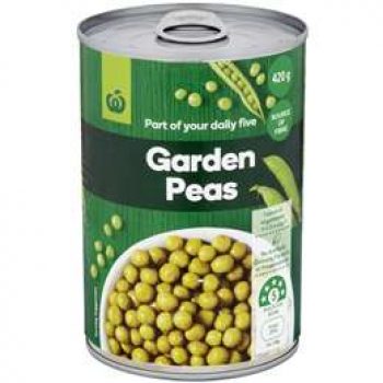 Woolworths Garden Peas Green 420g