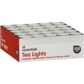 Essentials Tealights Candles  100 pack