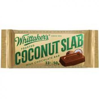 Whittaker’s Coconut Slab Milk Chocolate 50g bar