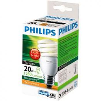 Philips Cfl Tornado Warm White Globe 20w Es Base each