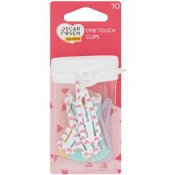 Oscar Orsen Kids One Touch Hair Clip Assorted 10 pack