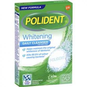 Polident Denture Whitening Cleanser 36 pack
