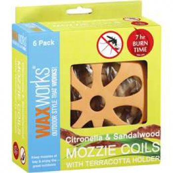 Waxworks Mozzie Coils With Terracotta Holder 6 pack