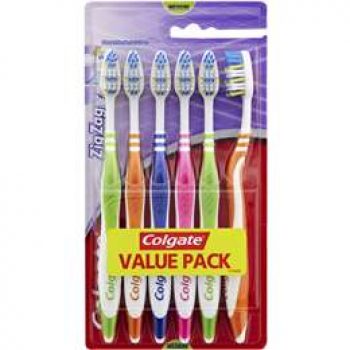 Colgate Zigzag Deep Interdental Clean Toothbrush Medium 6 pack