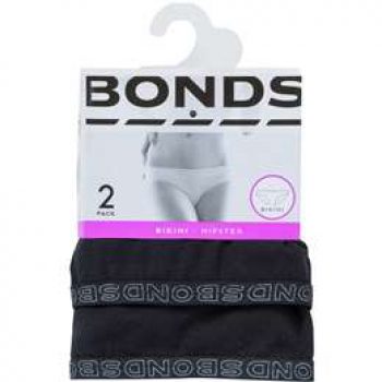 Bonds Womens Underwear Bikini Hipster Size 10 2 pack