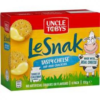 Uncle Tobys Le Snak Tasty Cheese Dip & Crackers 6 pack