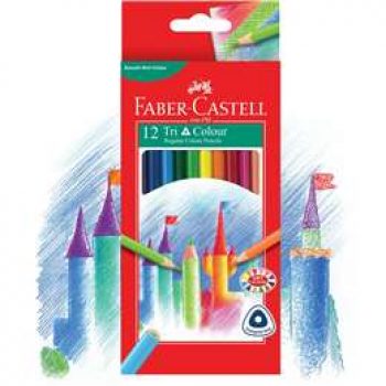 Faber-castell Coloured Pencils Tri Grip 12 pack